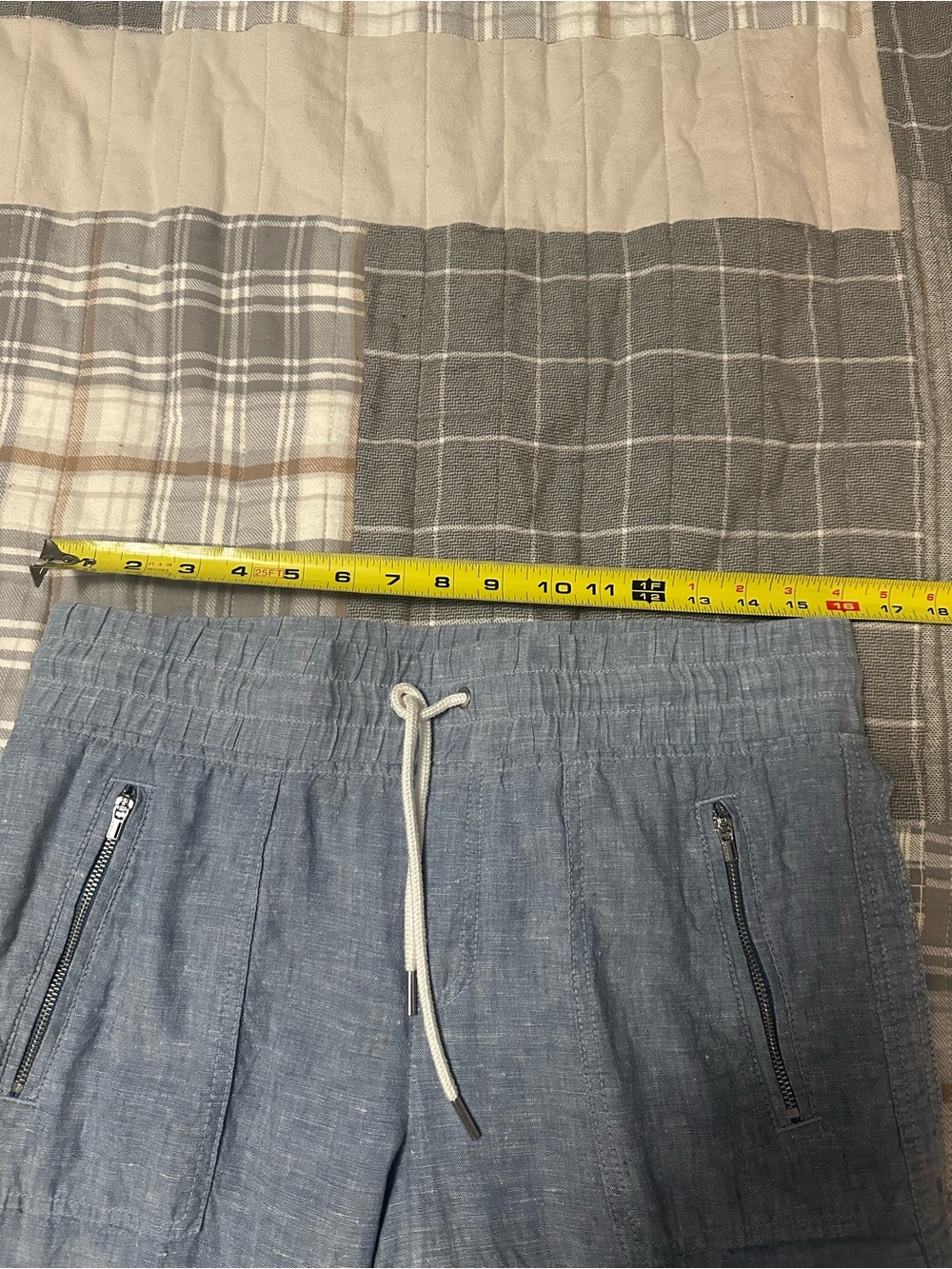 Athleta Chambray Light Blue Wide-Leg Drawstring Pants - Picture 12 of 12
